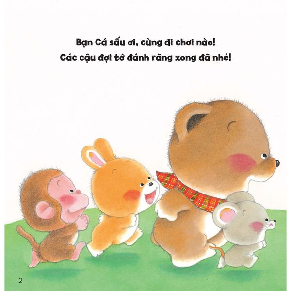 Đánh răng - Tủ sách Ehon cho bé - Sách tranh Ehon Gấu con Kuma