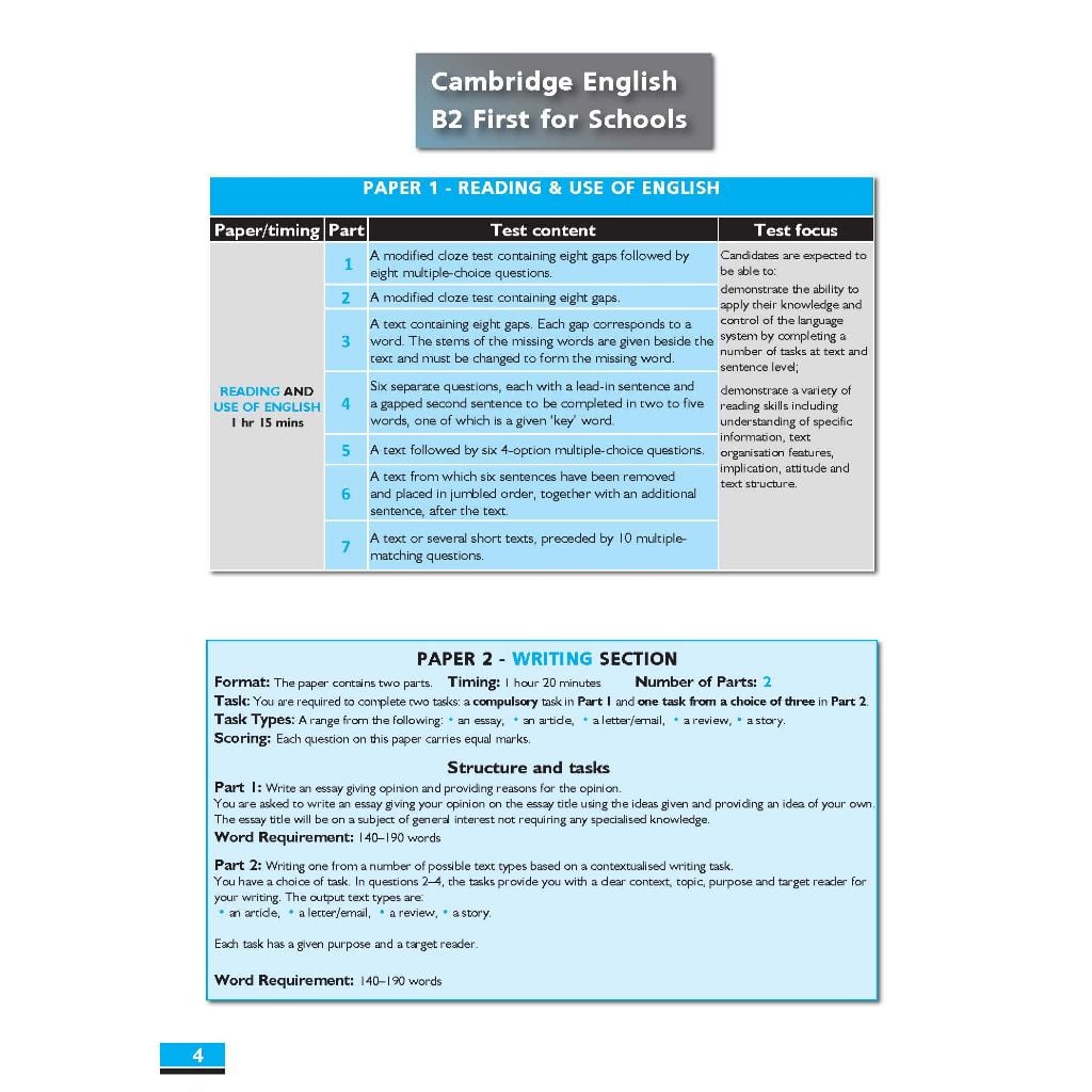 B2 First for Schools Preliminary 1 with 4 Practice Tests - Latest Format