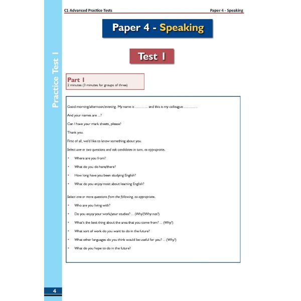C1 Advanced 1 with 4 Practice Tests - Latest Format