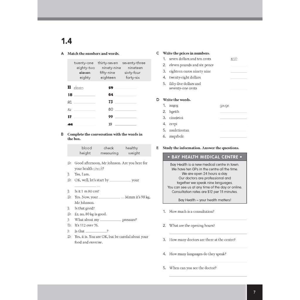 Moving into Healthcare & Nursing - Workbook