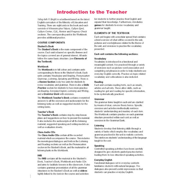 Tiếng Anh 11 Bright - Teacher