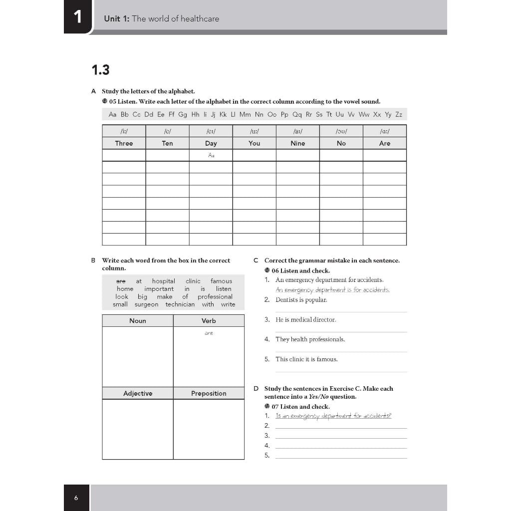 Moving into Healthcare & Nursing - Workbook