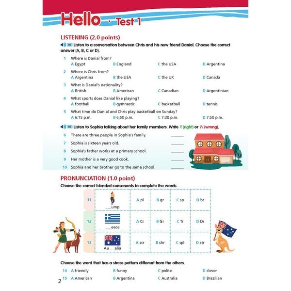 Bài tập bổ trợ Tiếng Anh 6 Right On!