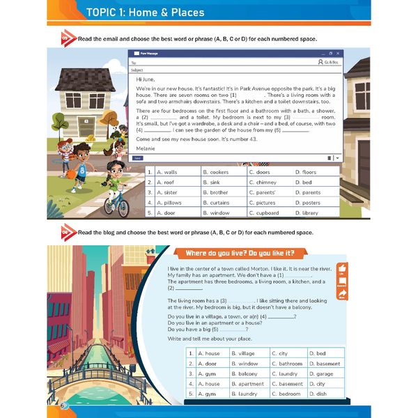 Tăng cường kĩ năng Đọc, Nghe và Giao tiếp Tiếng Anh Lớp 6