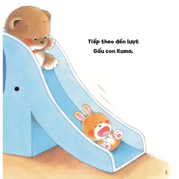 Xếp hàng chờ đến lượt - Tủ sách Ehon cho bé - Sách tranh Ehon Gấu con Kuma