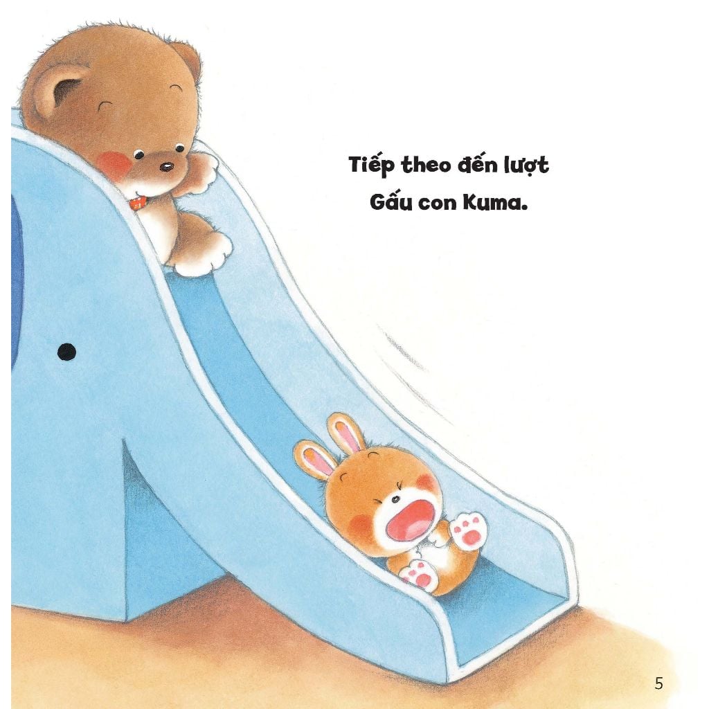 Xếp hàng chờ đến lượt - Tủ sách Ehon cho bé - Sách tranh Ehon Gấu con Kuma