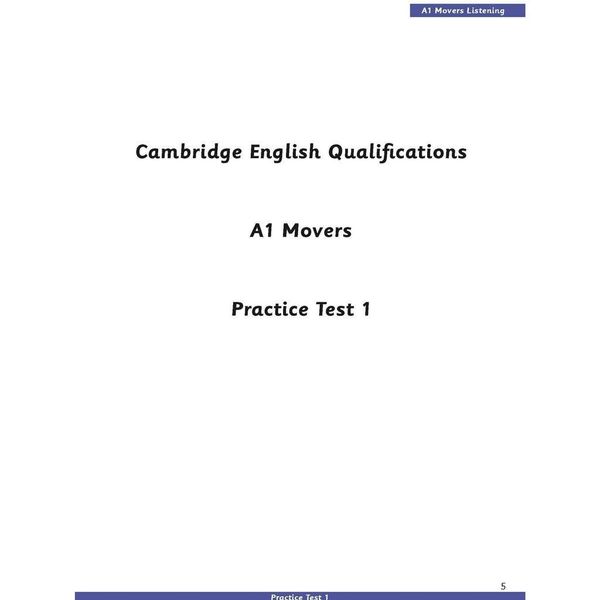 CYLET A1 Movers - Practice Tests 1-5