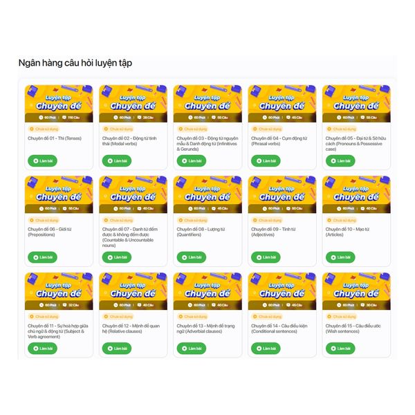 E-voucher - Gói ôn luyện tuyển sinh lớp 10 môn Tiếng Anh