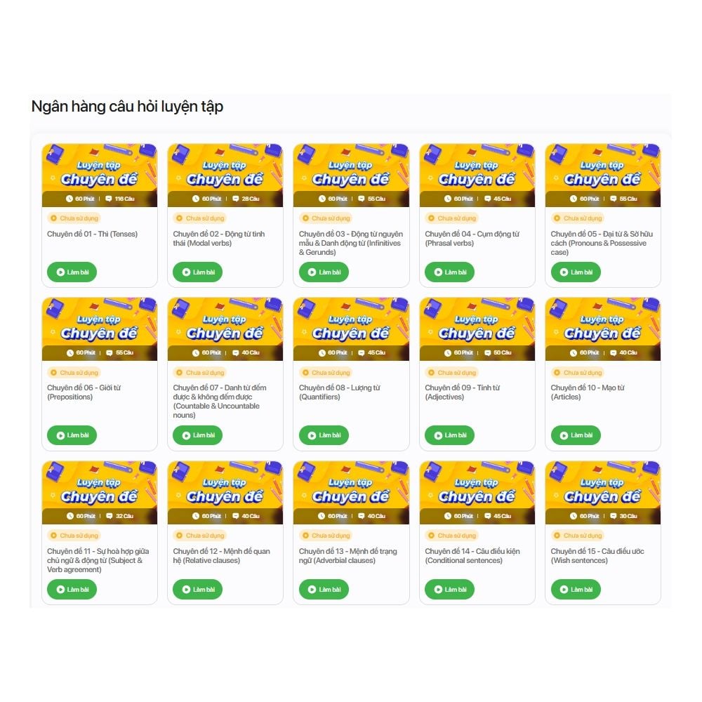 E-voucher - Gói ôn luyện tuyển sinh lớp 10 môn Tiếng Anh