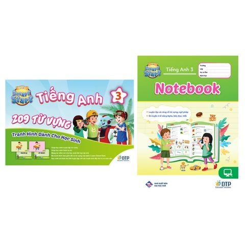 Combo Tiếng anh 3 I-learn smart start Student's cards + notebook