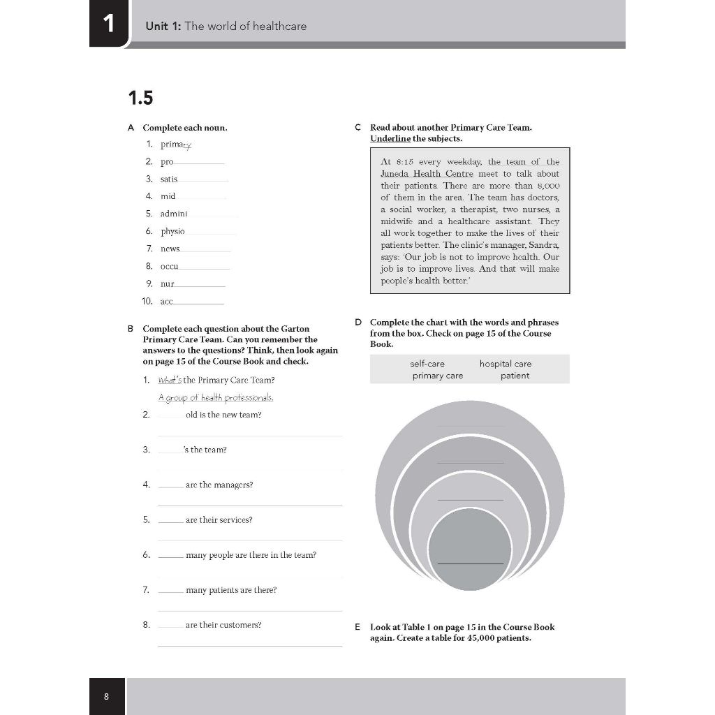 Moving into Healthcare & Nursing - Workbook