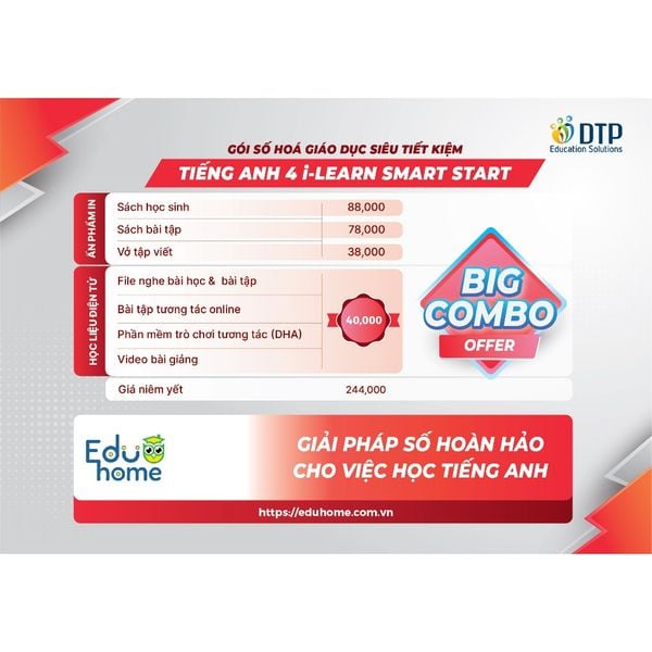 Tiếng Anh 4 i-Learn Smart Start - Gói số hóa giáo dục siêu tiết kiệm (SB, WB, NB, Digital Pack)