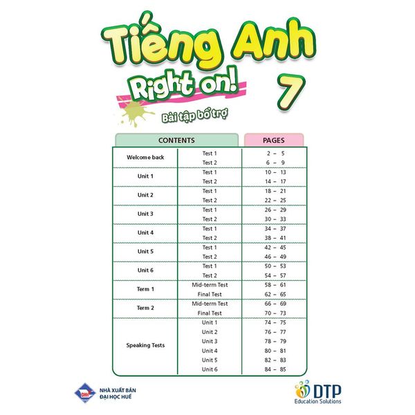 Bài tập bổ trợ Tiếng Anh 7 Right On!