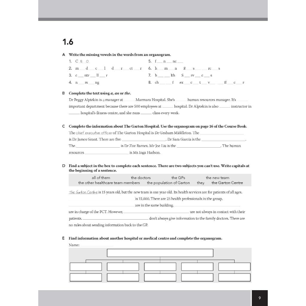 Moving into Healthcare & Nursing - Workbook