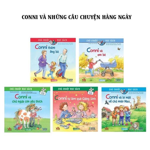 Combo truyện Conni và những câu chuyện hàng ngày combo 1 - chú chuột đọc sách