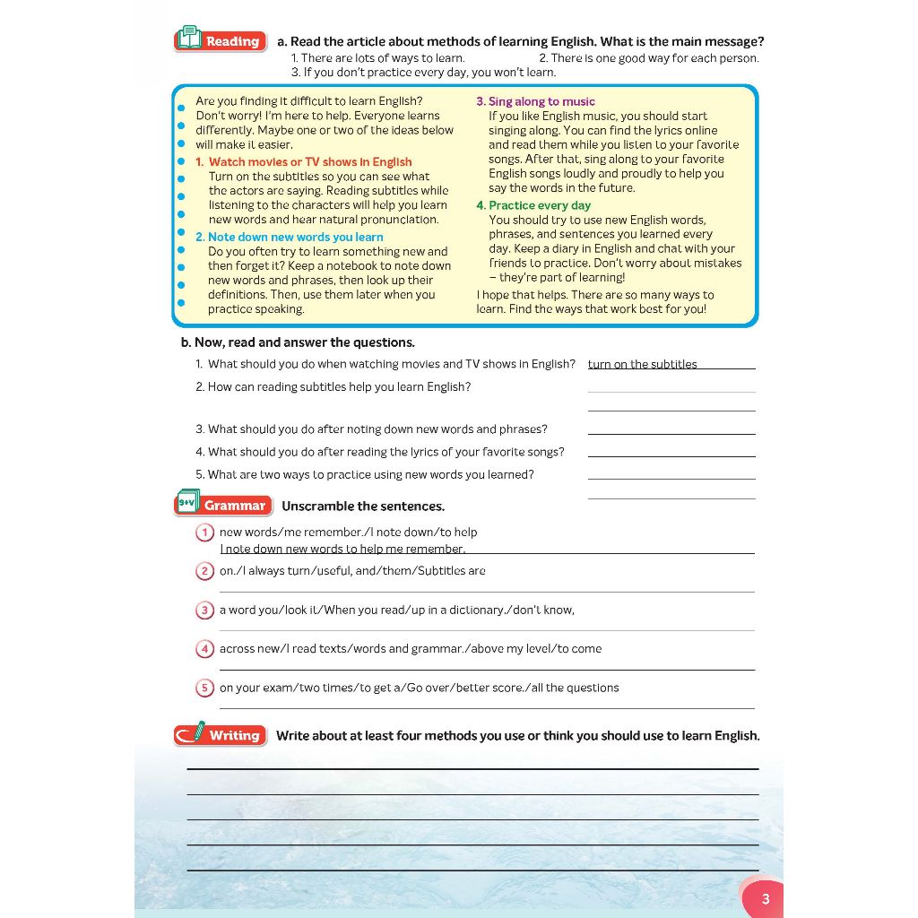 Bright Horizons 3 Workbook (VN)