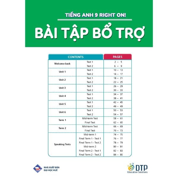 Bài tập Bổ trợ Tiếng Anh 9 Right On!