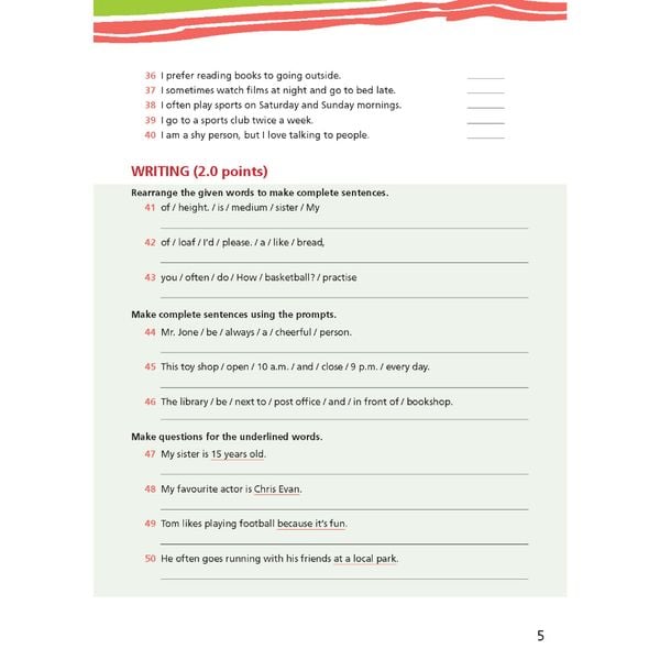 Bài tập Bổ trợ Tiếng Anh 8 Right On!