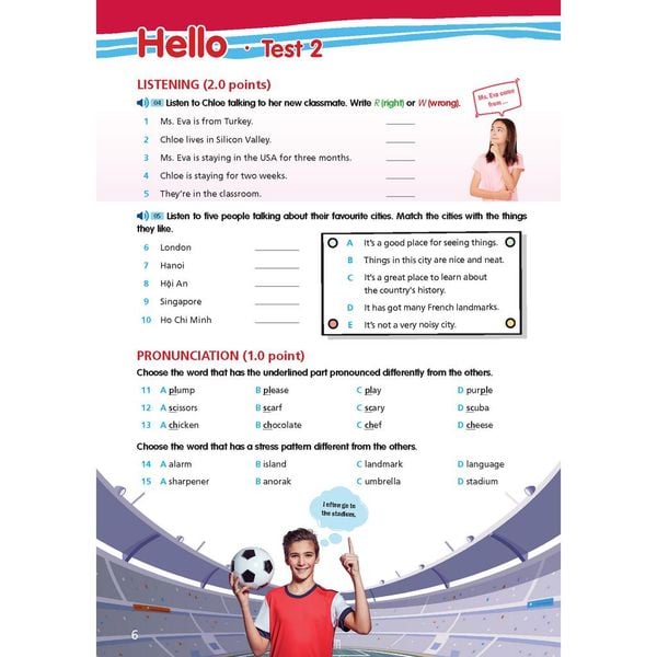 Bài tập bổ trợ Tiếng Anh 6 Right On!