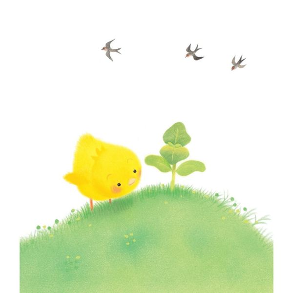 Gà con và hoa hướng dương