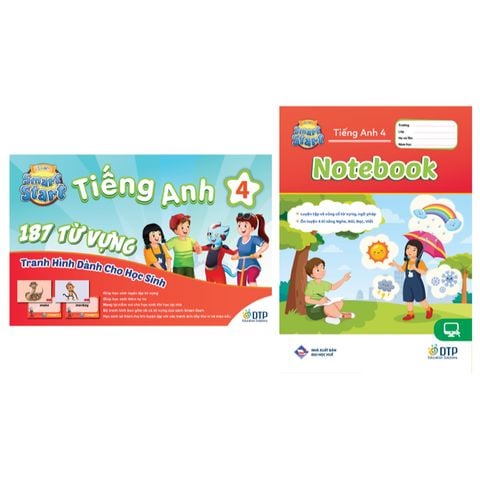 Combo Tiếng anh 4 I-learn smart start Student's cards + notebook