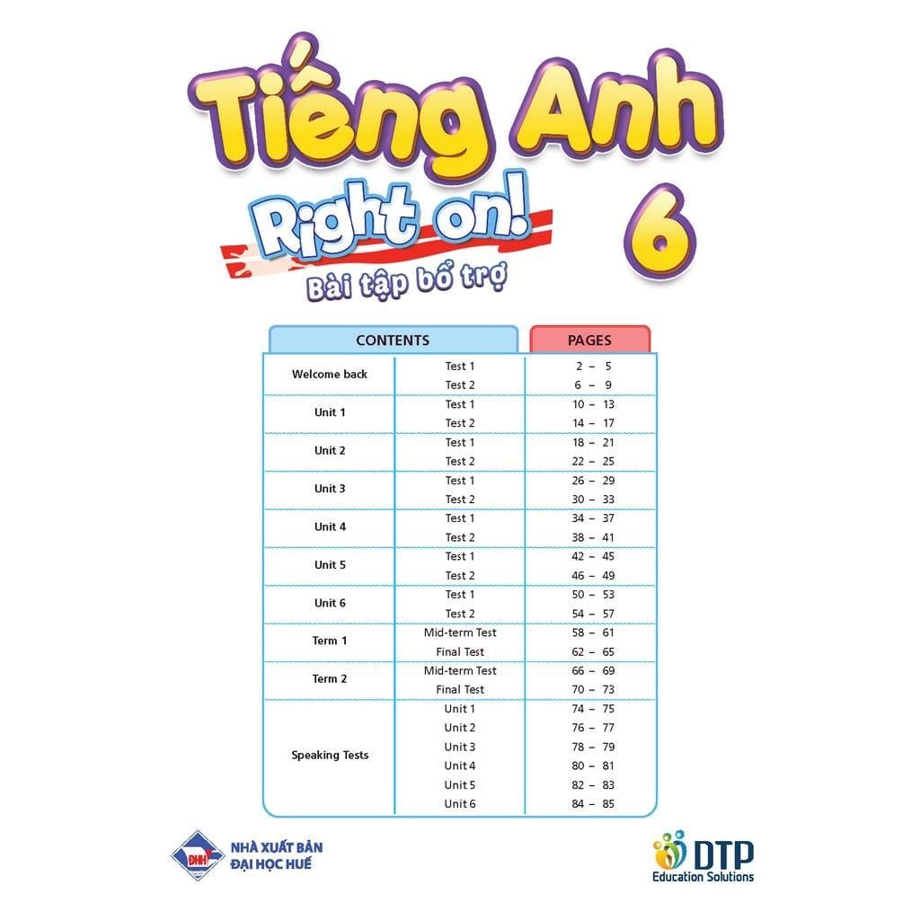 Bài tập bổ trợ Tiếng Anh 6 Right On!