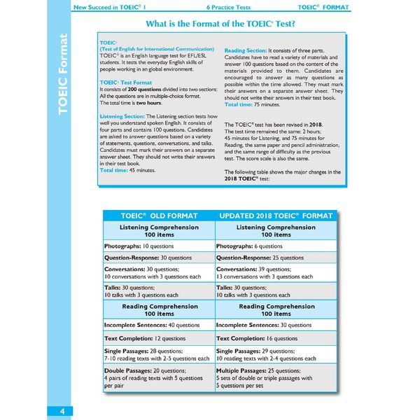Succeed in TOEIC 1 (550-750) with 6 Practice Tests - New Revised format 2018