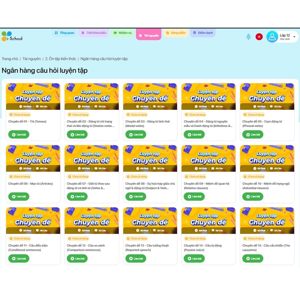 [Online Practice Tests] - Gói ôn thi tốt nghiệp THPT môn Tiếng Anh
