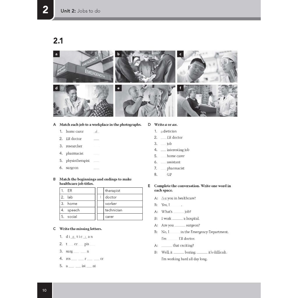 Moving into Healthcare & Nursing - Workbook