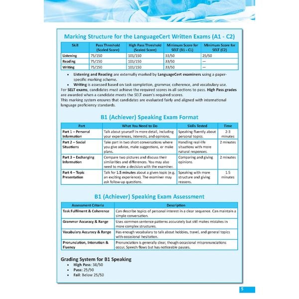 Succeed in LanguageCert B1 Achiever - 6 Pratice Tests