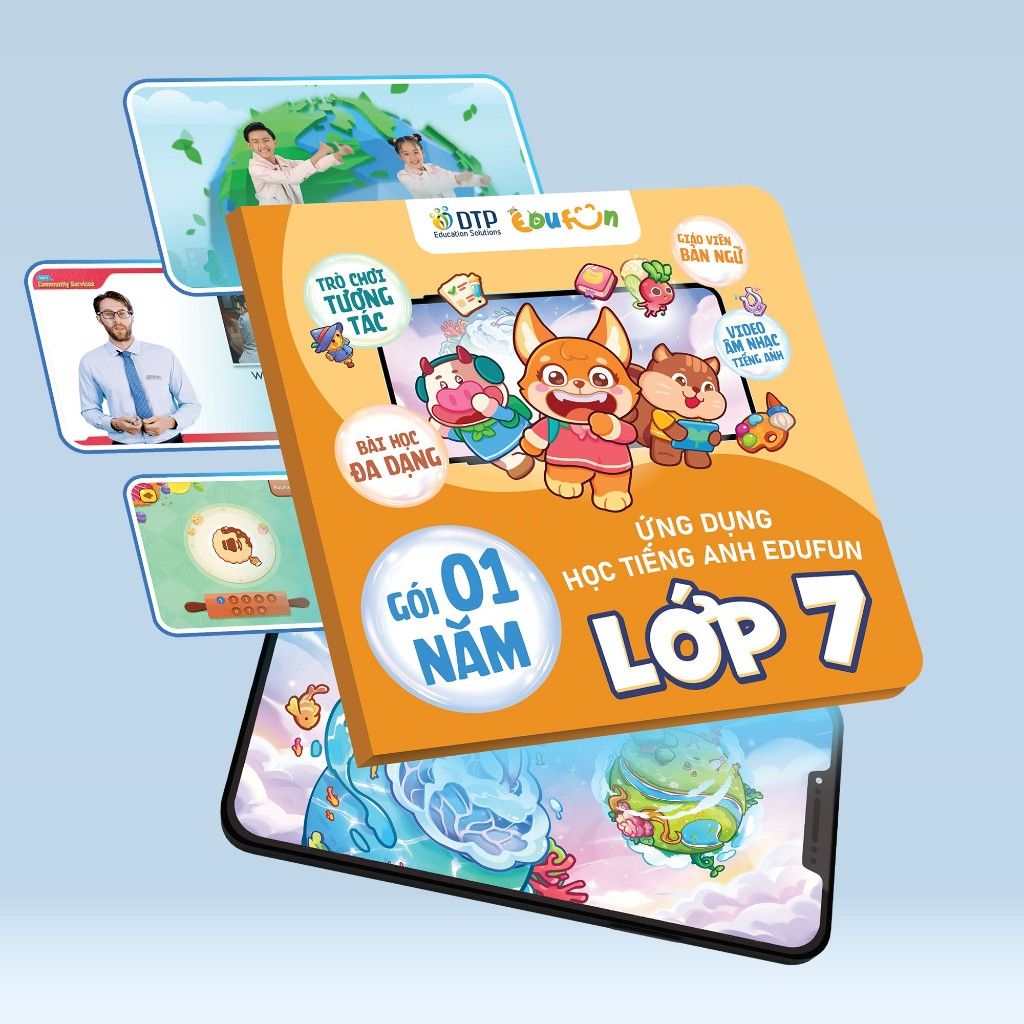 E-voucher - Gói Edufun Premium lớp 7 + [Bộ quà tặng SGK i-Learn smart World + 2 truyện đọc]