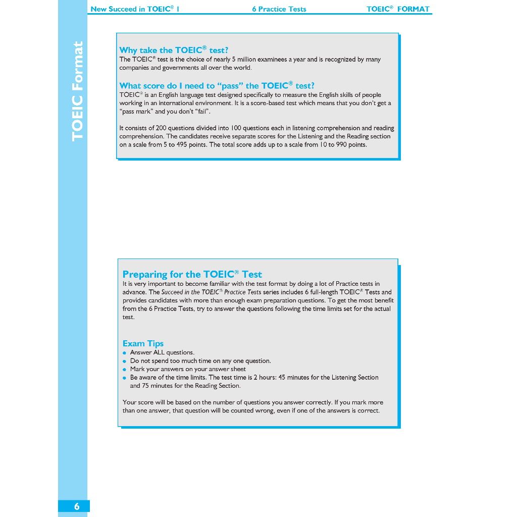 Succeed in TOEIC 1 (550-750) with 6 Practice Tests - New Revised format 2018