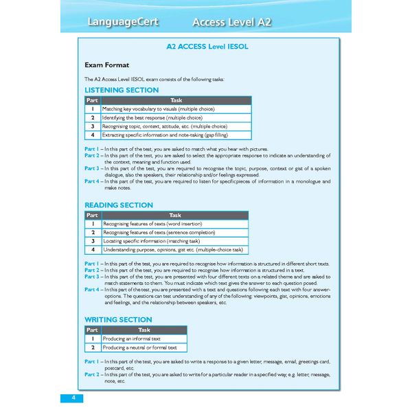 Succeed in LanguageCert A2 Access - 6 Pratice Tests