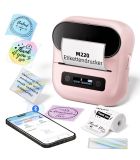  Máy in nhãn di động M220, Bluetooth, in qua app, (Trắng, Hồng, Đen) 