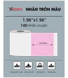  Nhãn tròn 50 x 50mm, màu hồng, KTR-5050-140PK 