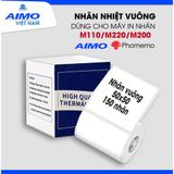  Nhãn in nhiệt hình vuông đa năng 50 x 50mm, KT-5050-150, màu trắng 