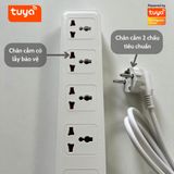  Ổ Cắm Wifi TUYA 5 Chấu, Điều Khiển Độc Lập, Hẹn Giờ Bật Tắt Từ Xa 