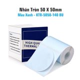  Nhãn tròn 50 x 50mm, màu xanh, KTR-5050-140BU 