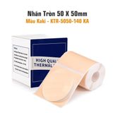  Nhãn in nhiệt hình tròn 50 x 50mm, màu Kaki, KTR-5050-140KA 