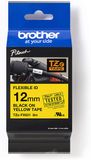  Brother TZe-FX631, khổ 12mm, dài 8m, Black on Yellow, siêu dẻo, chống thấm nước 