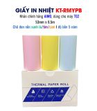  Giấy nhiệt vàng/hồng/xanh cho T02, độ bền 5 năm, 53mm x 6.5m, KT-RMYPB chính hãng AIMO 