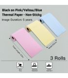  Giấy nhiệt vàng/hồng/xanh cho T02, độ bền 5 năm, 53mm x 6.5m, KT-RMYPB chính hãng AIMO 