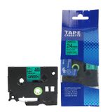  Nhãn in HZe-751 (TZe-751, TZ2-751), 24mm x 8m, Black on Green 