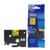  Nhãn in HZe-FX651 (TZe-FX651, TZ2-FX651), 24mm x 8m, Black on Yellow 