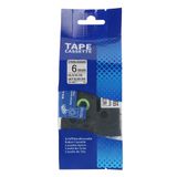  Nhãn in HZe-M911 (TZe-M911, TZ2-M911), 6mm x 8m, Black on Silver Matt 