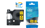  DM-A45808 D1 Tape A45808 19mm x 7m Black on Yellow 