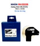  Giấy in nhãn EK-22225, 38mm x 30m (liên tục), tương thích DK-22225 