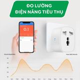  Ổ Cắm Điện Wifi 16A Tuya Thông Minh 2500W, Điều Khiển Từ Xa Qua App 