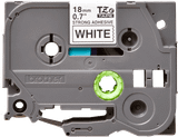  Brother TZe-S241, khổ 18mm, dài 8m, Black on White, siêu dính, chống thấm nước 