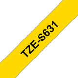  Brother TZe-S631, khổ 12mm, dài 8m, Black on Yellow, siêu dính, chống thấm nước 